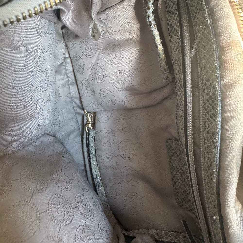 Michael Kors Python Pattern Shoulder Bag - Tan - Picture 12 of 12